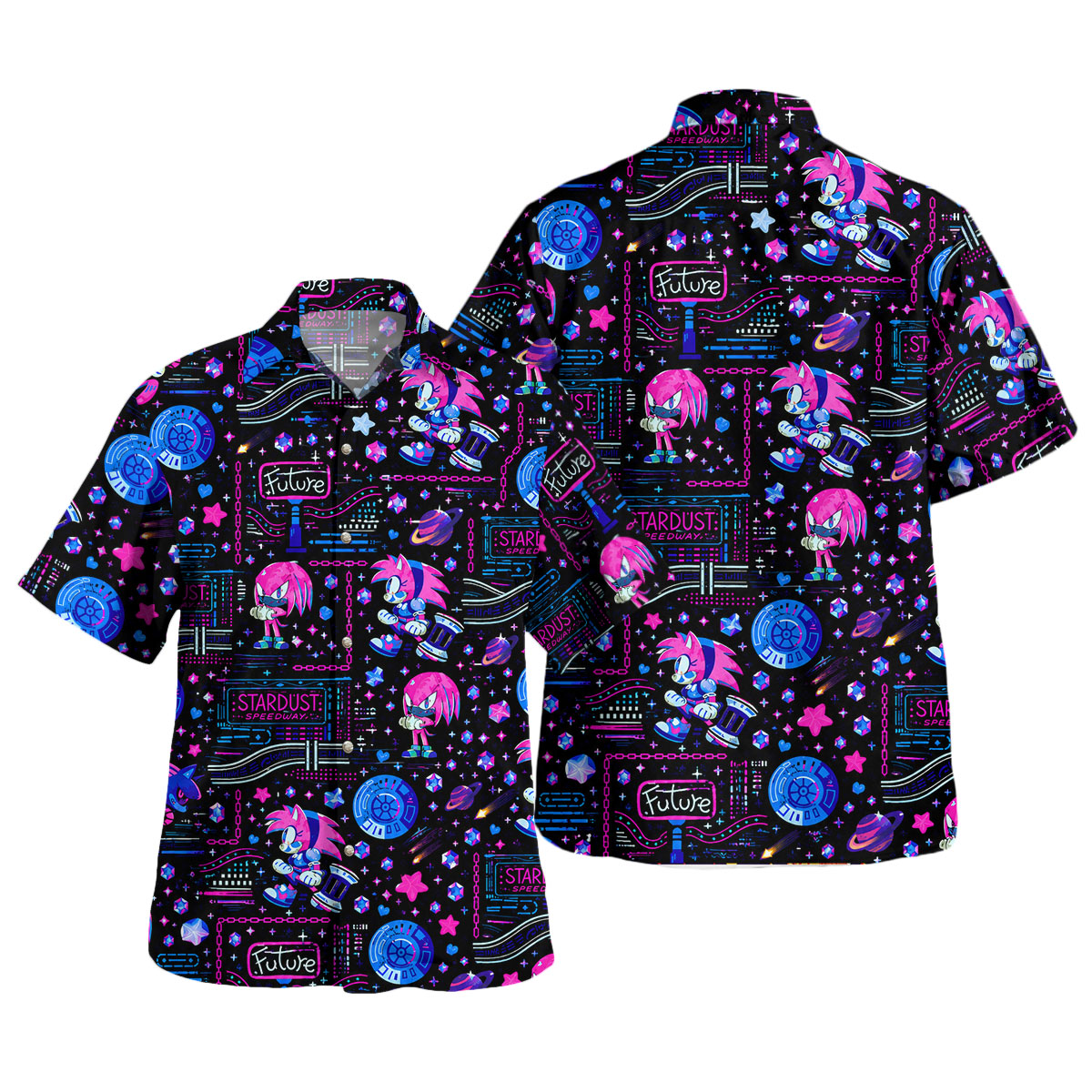 Sonic Amy Stardust Speedway Neon Future Hawaiian Shirt 1