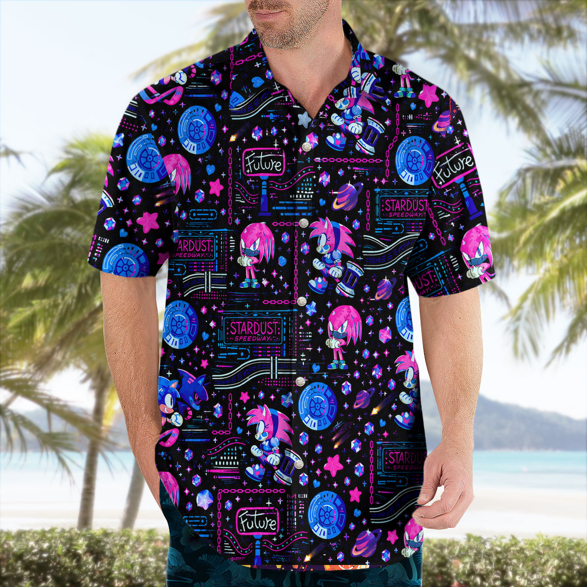Sonic Amy Stardust Speedway Neon Future Hawaiian Shirt 2